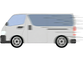駆けつける作業車